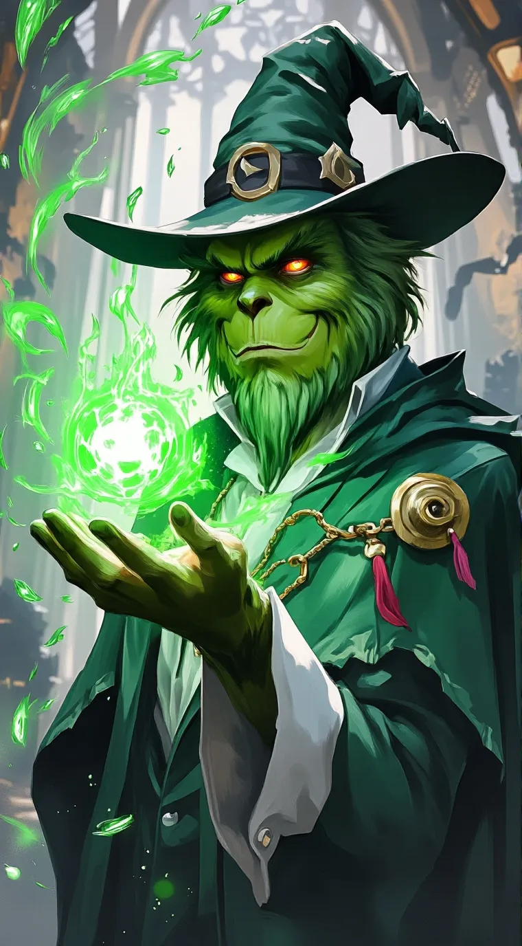 ai character: DA GRINCHHHH background