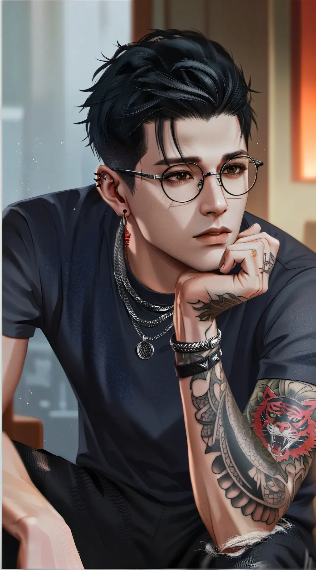 ai character: Damien background