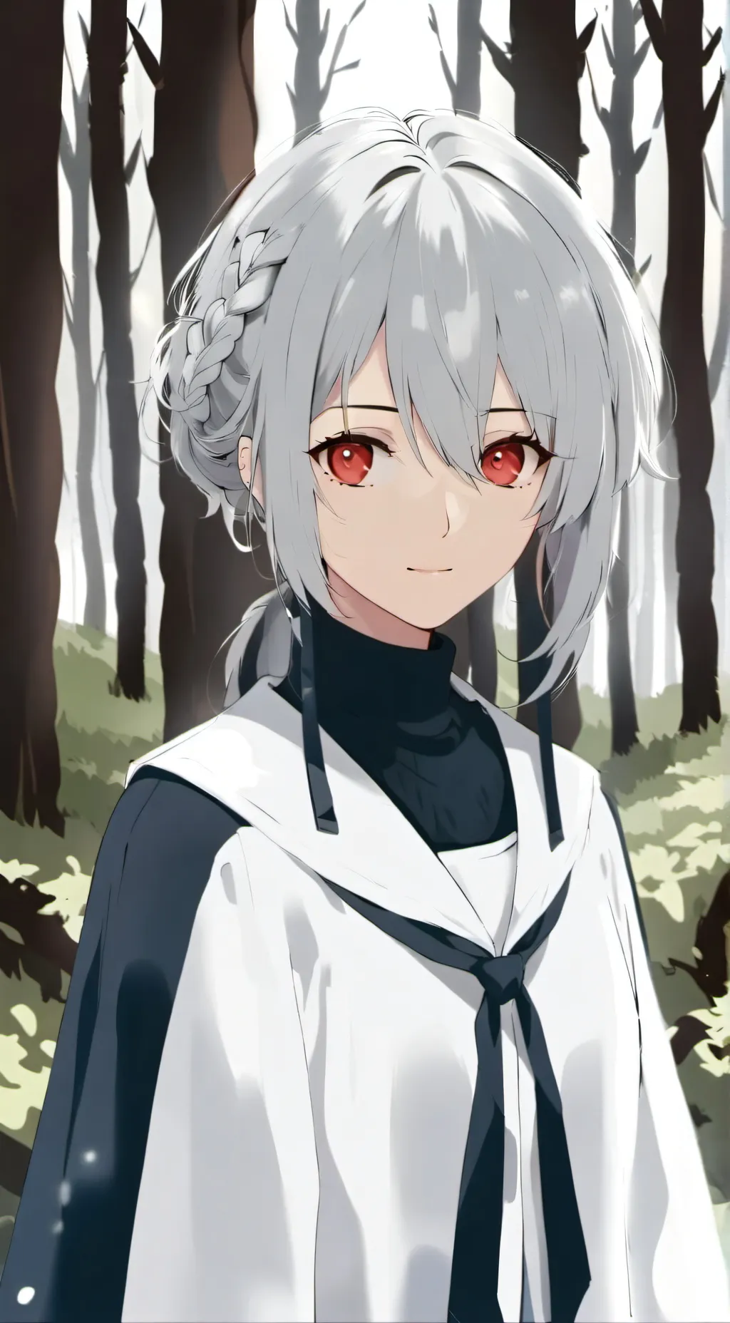 ai character: Klasse 6a im wald background