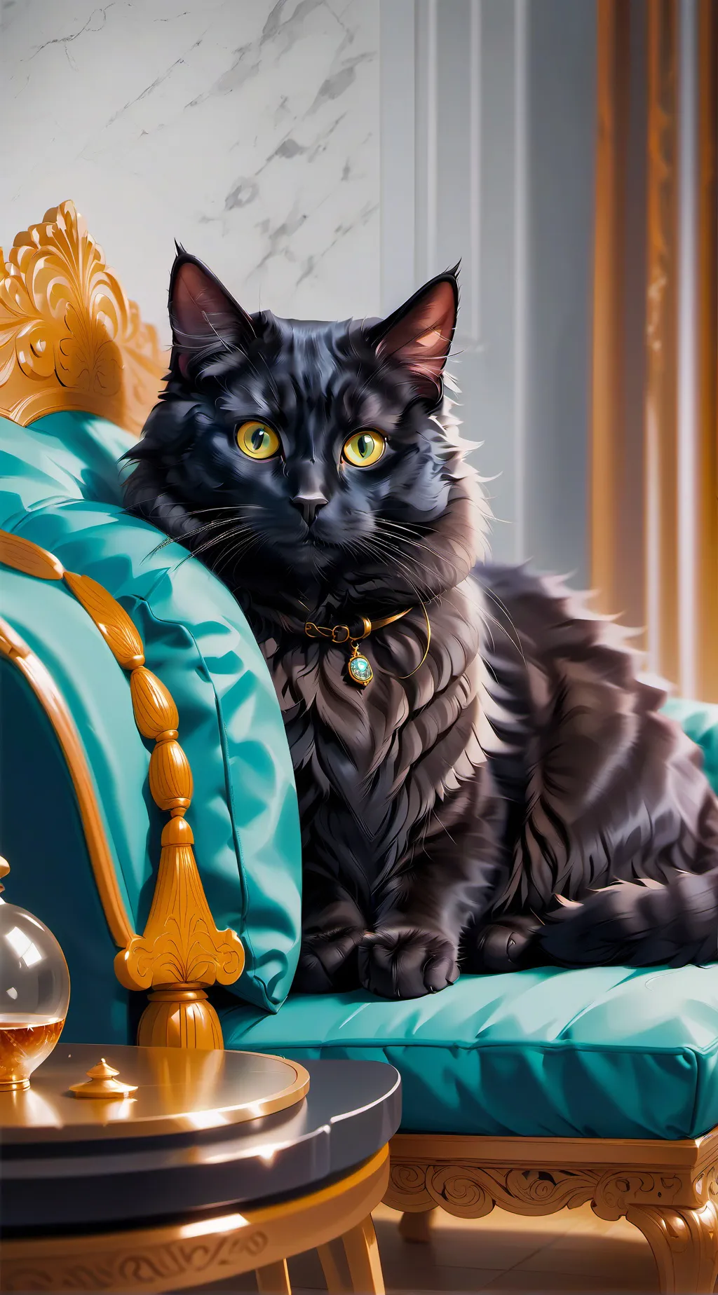 ai character: black cat background