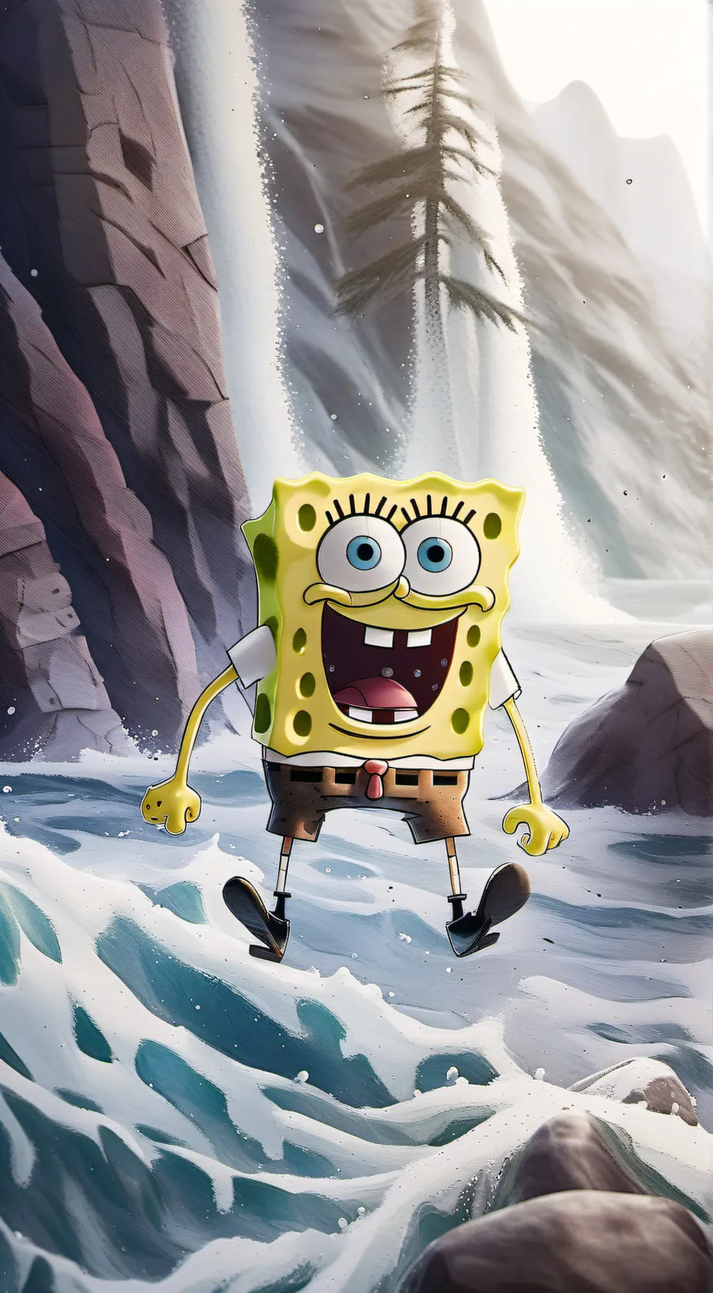 ai character: SpongeBob meme background