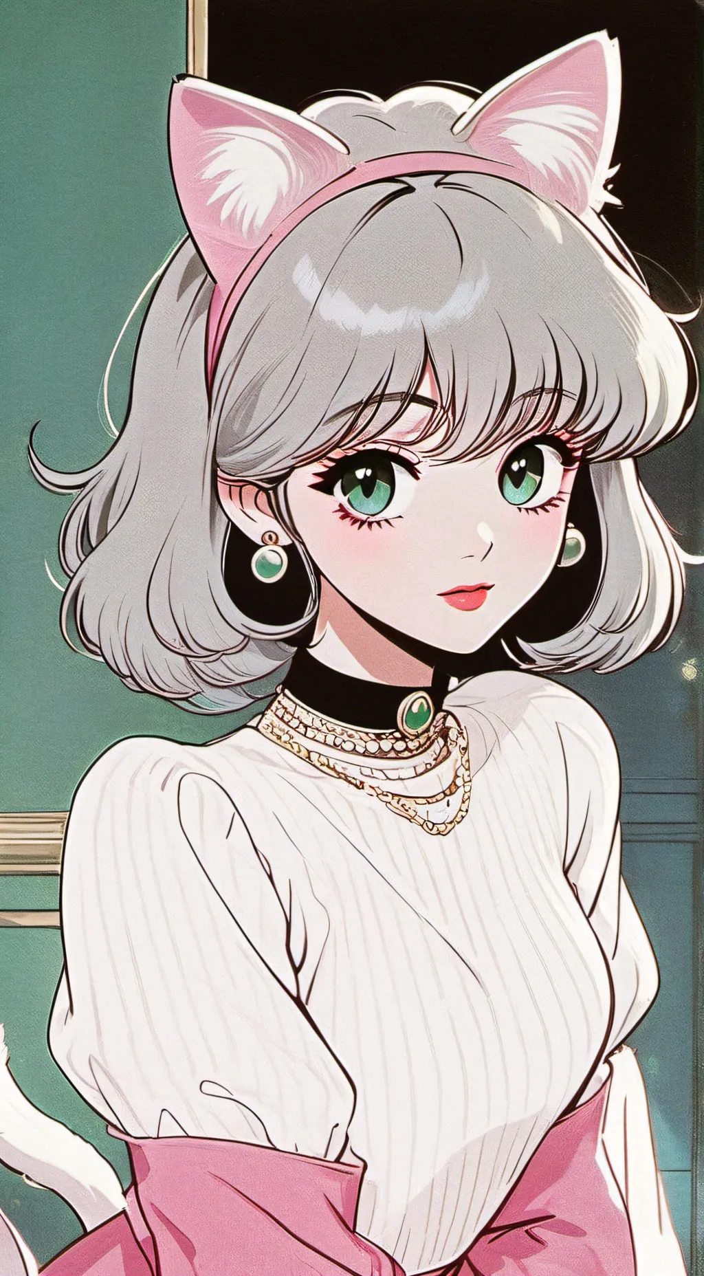 ai character: FNAF 1 + UwU Cat background