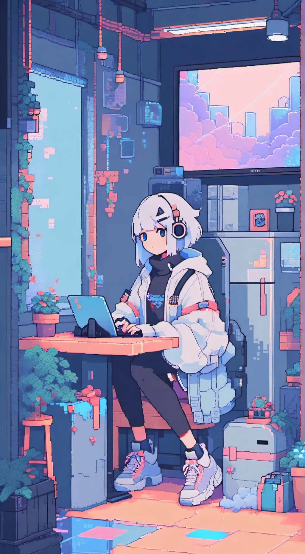 ai character: Playstation5  background