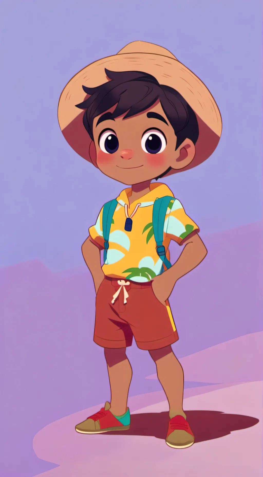 ai character: Polo swimsuit kid background