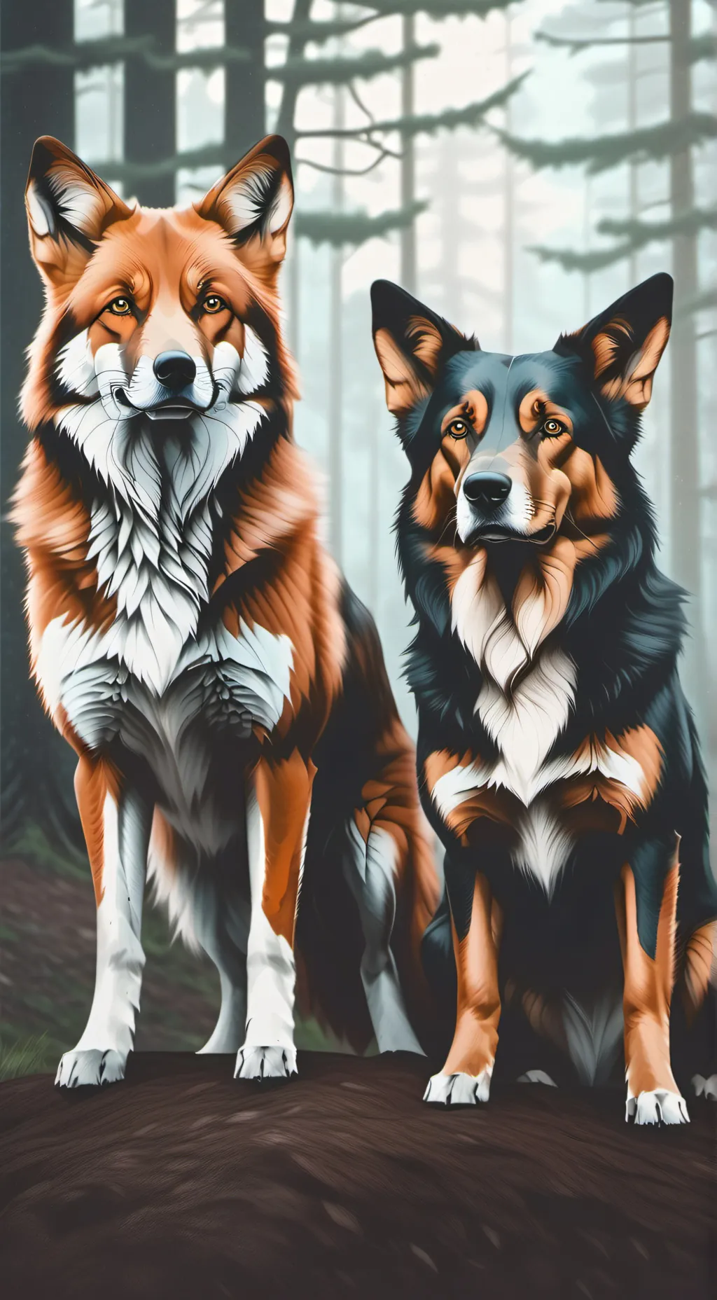 ai character: fox and the hound🦊 background