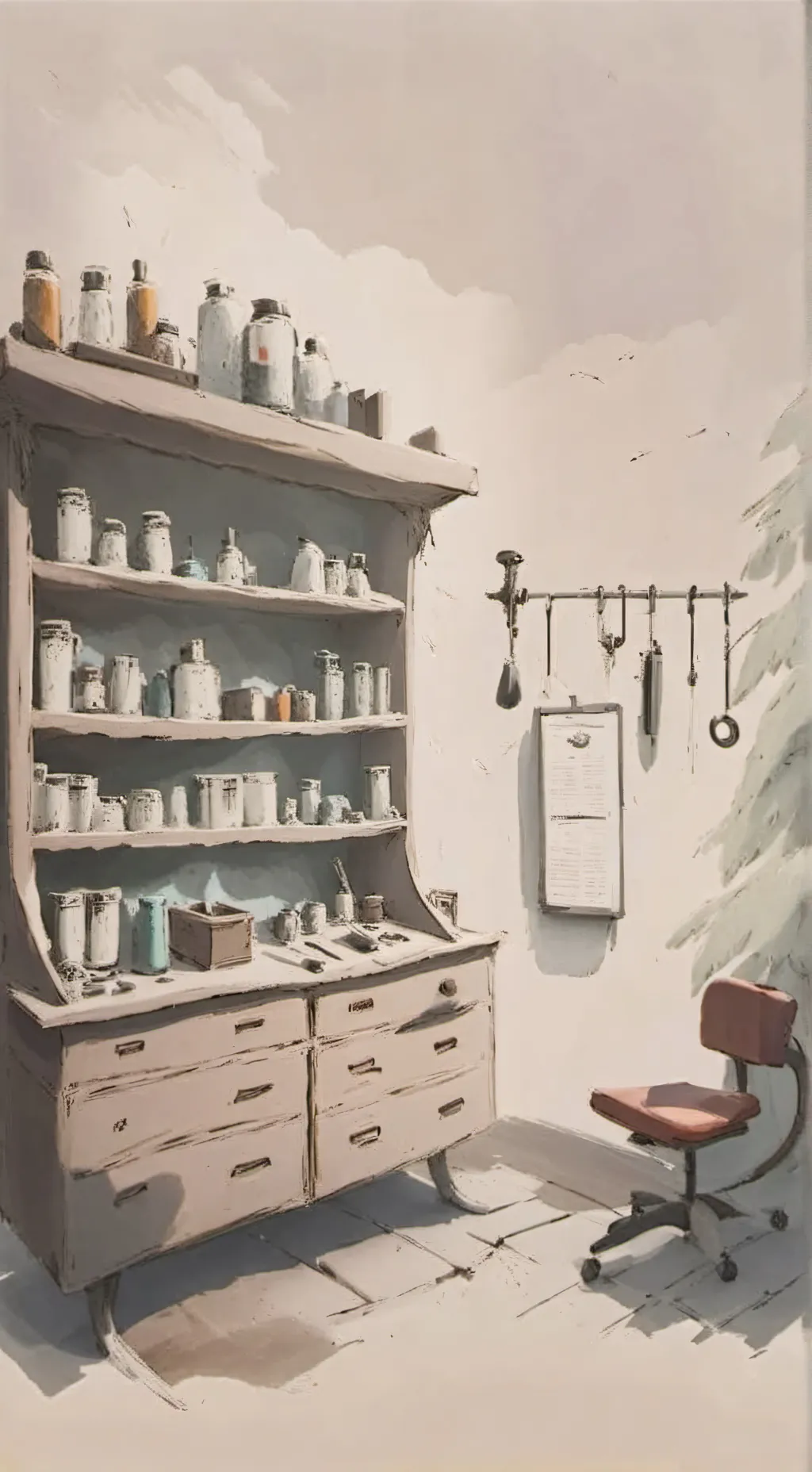 ai character: Kevin is sick... background