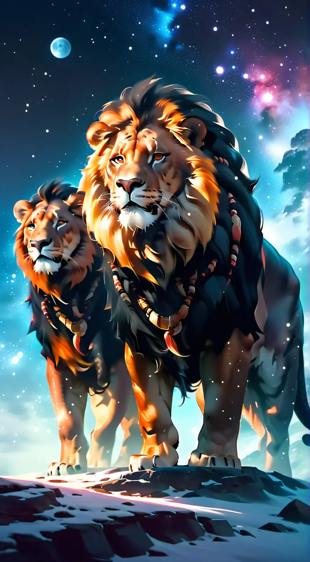 ai character: mufasa and taka background