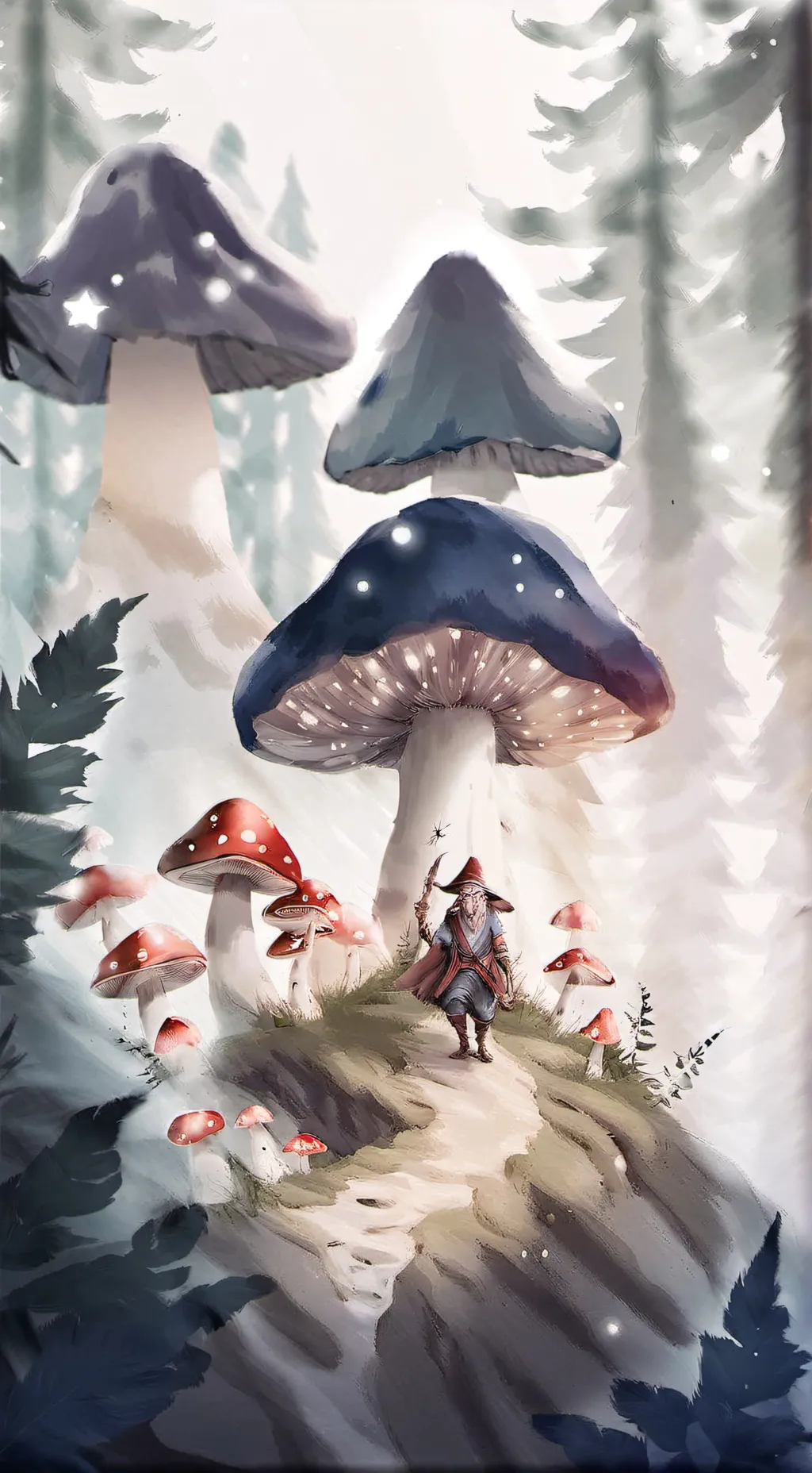 ai character: Fairy forest background