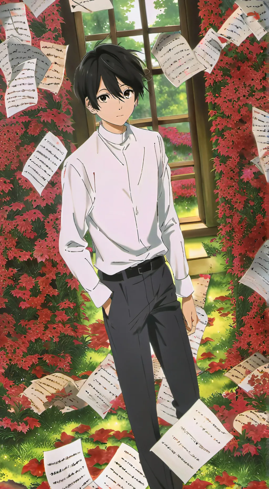 ai character: Life Note background