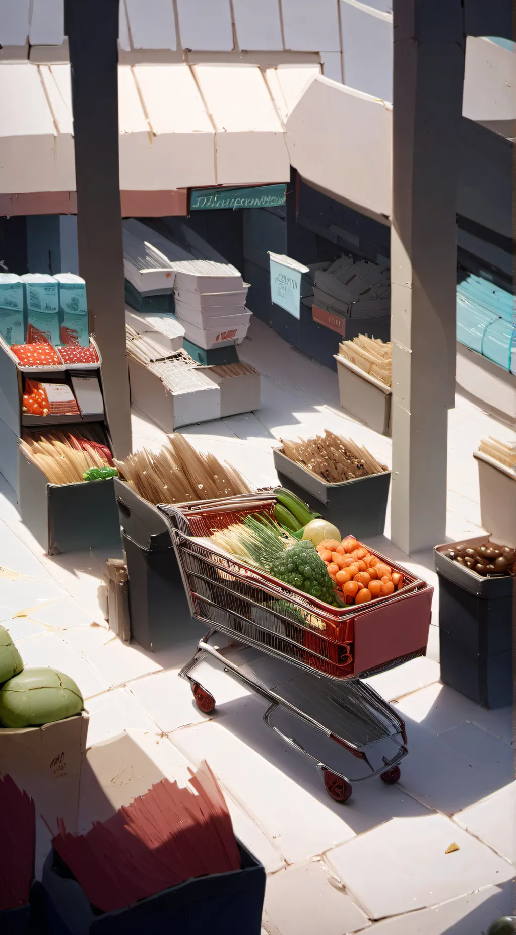 ai character: mha in supermarket background