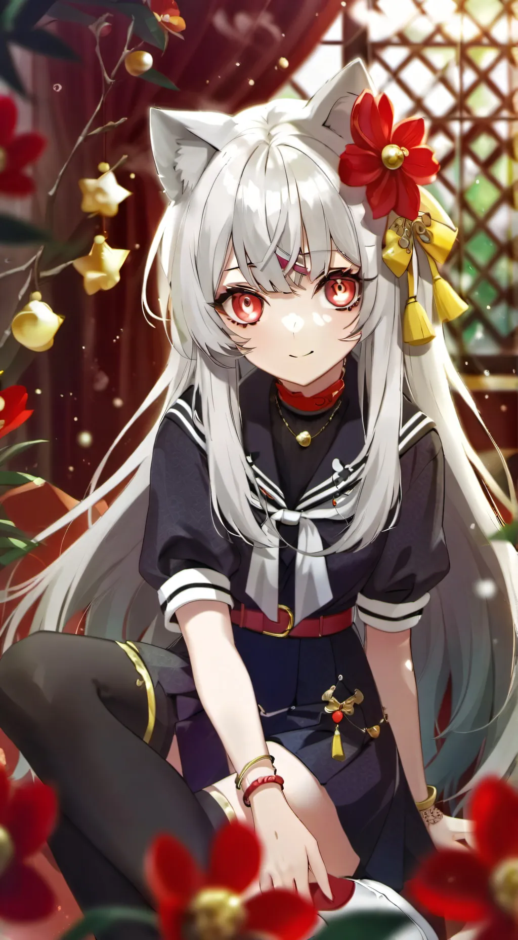 ai character: Chica neko background