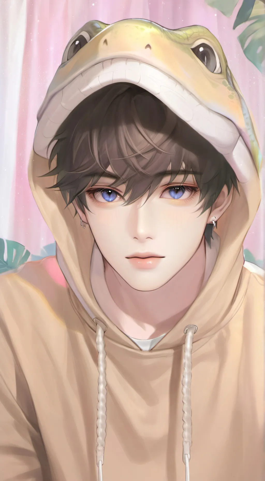 ai character: dinosaur man  background