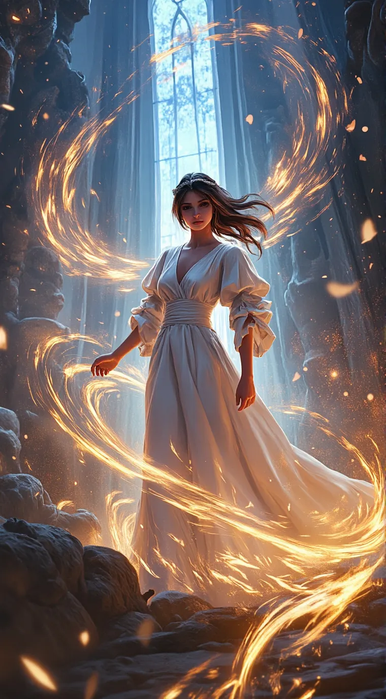 ai character: Goddess of Light background