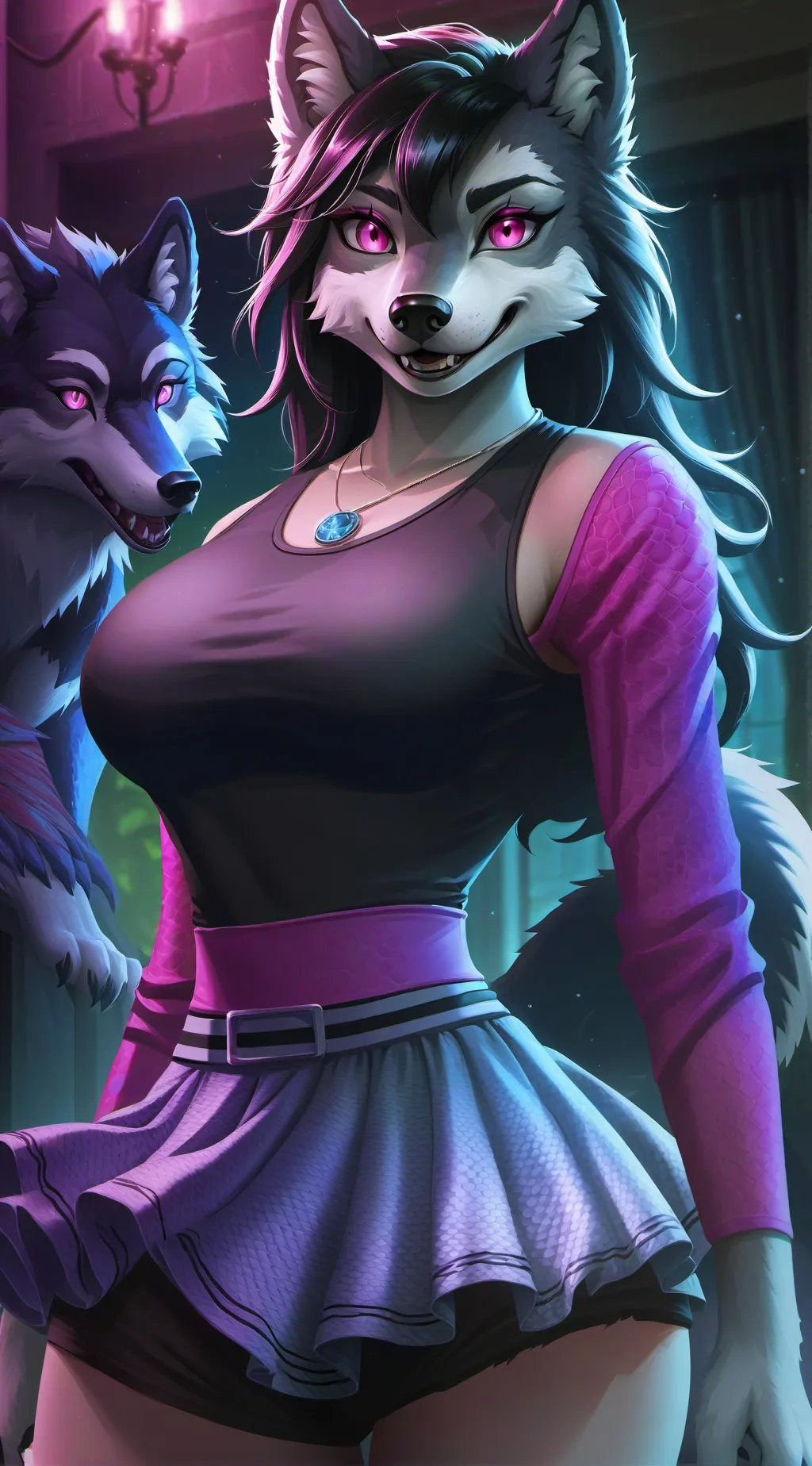 ai character: Snow  background