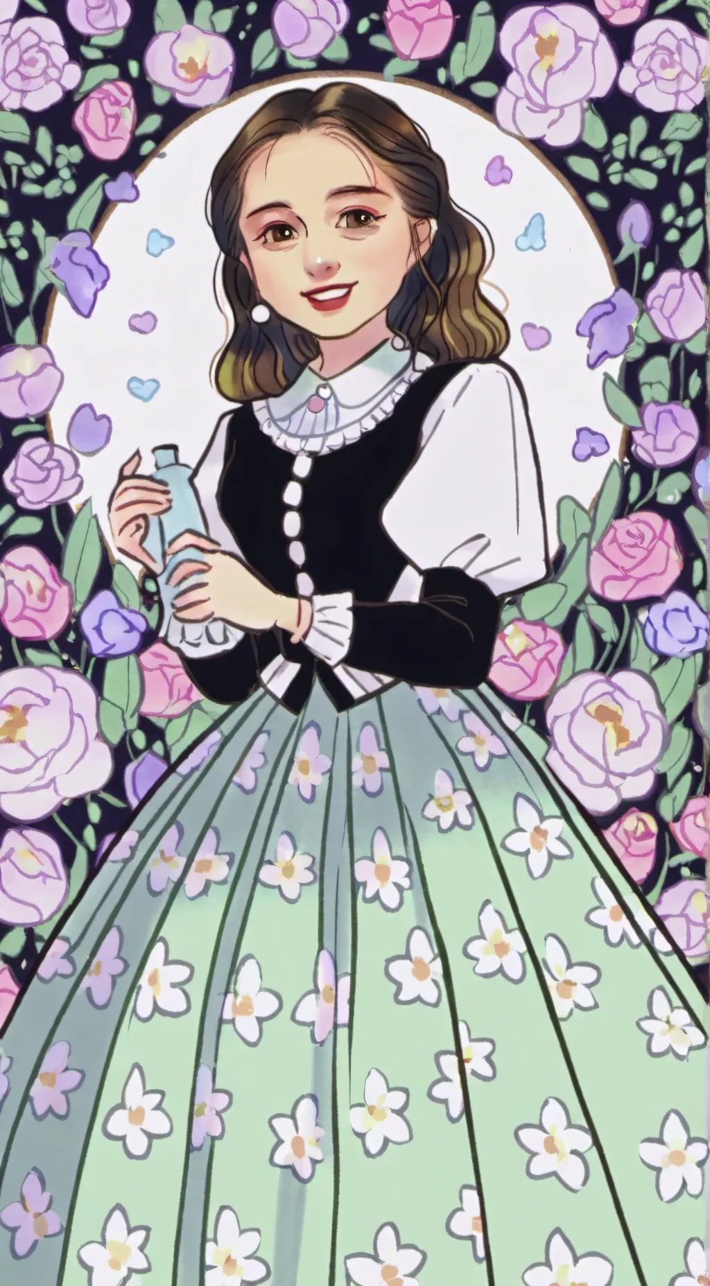 ai character: London lee Blossom background