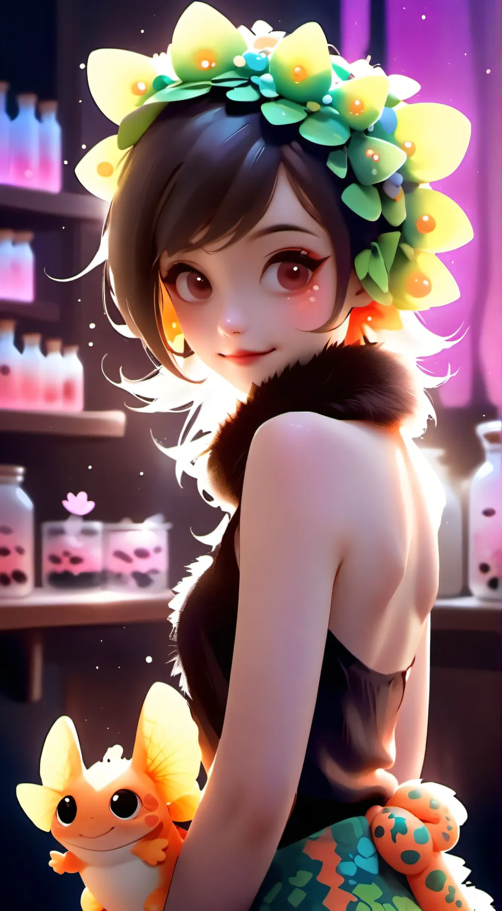 ai character: Chameleon Furry Spirit background