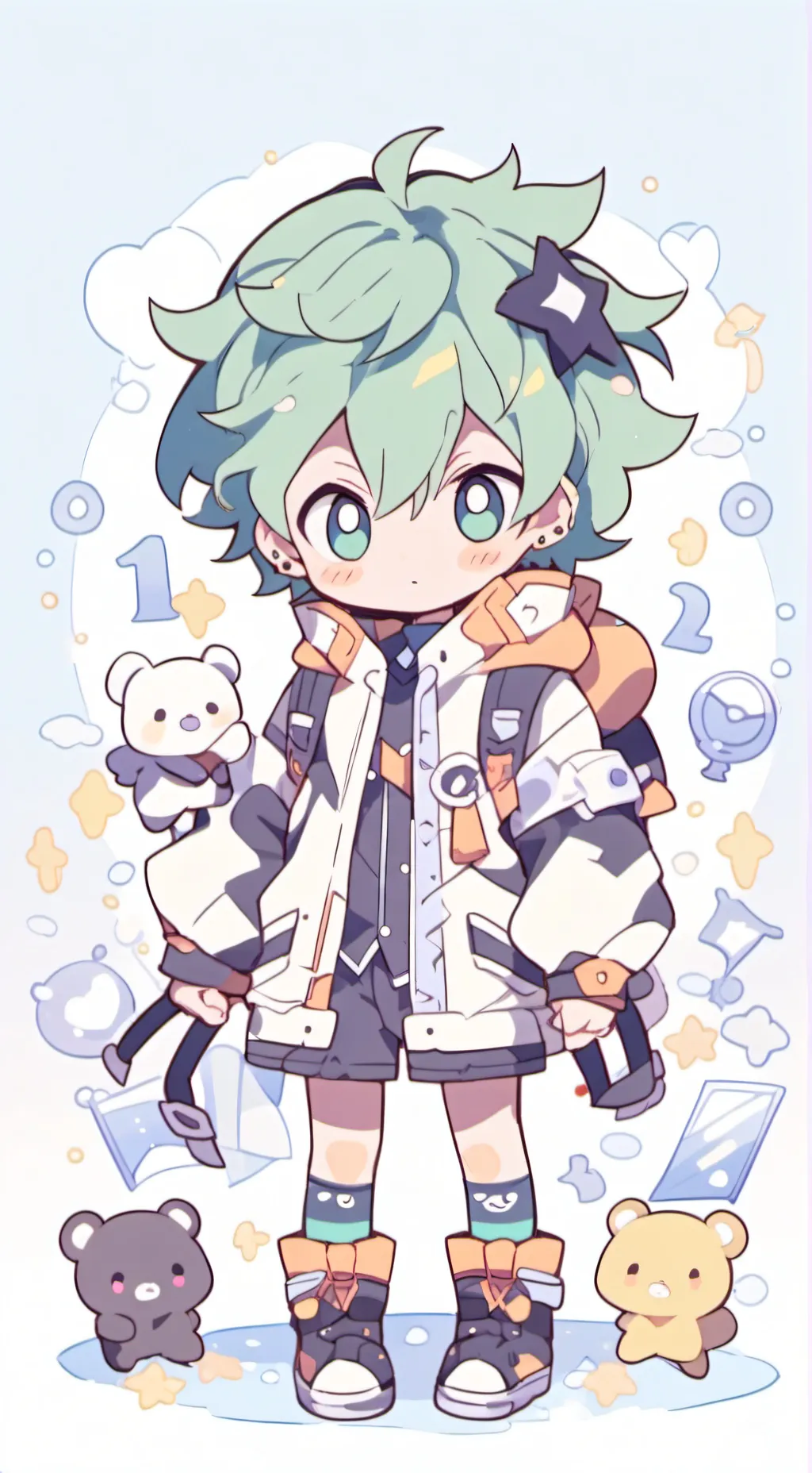 ai character: BkDk🤎💚 background