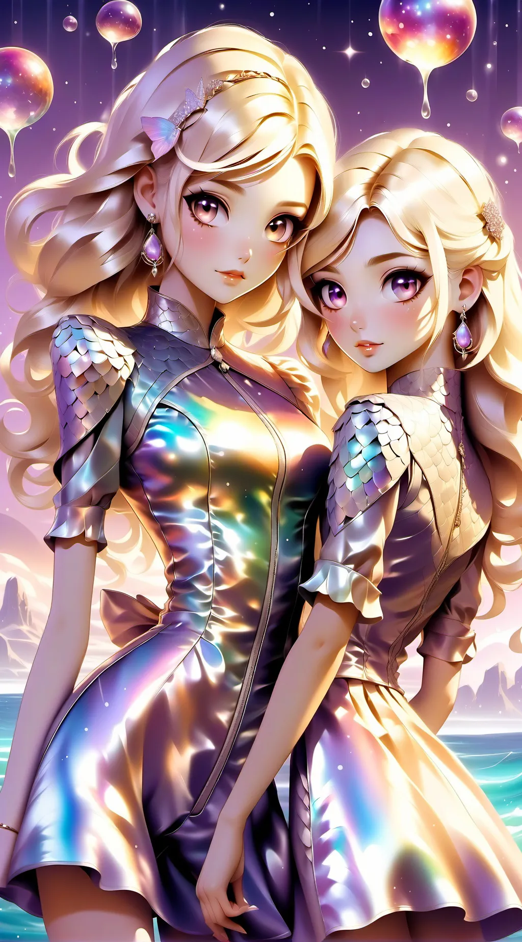 ai character: ladybug+cat noir 🙂 background