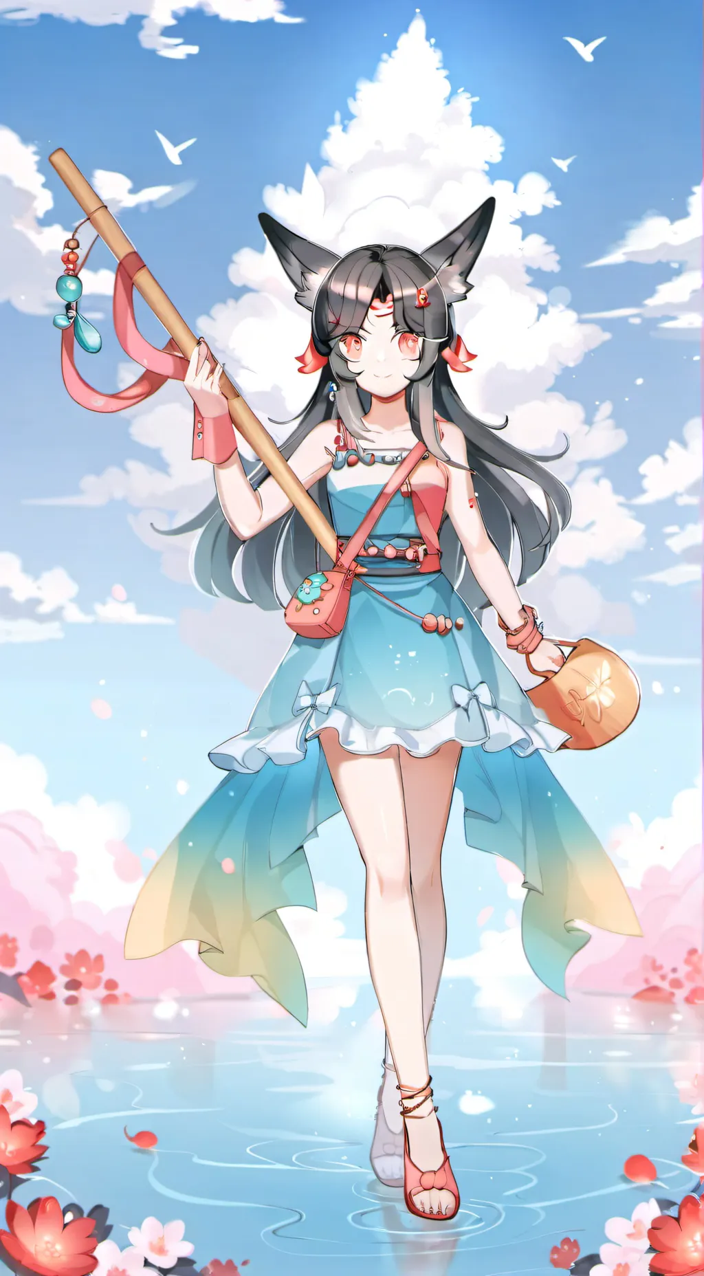 ai character: Fuchs girl nett background