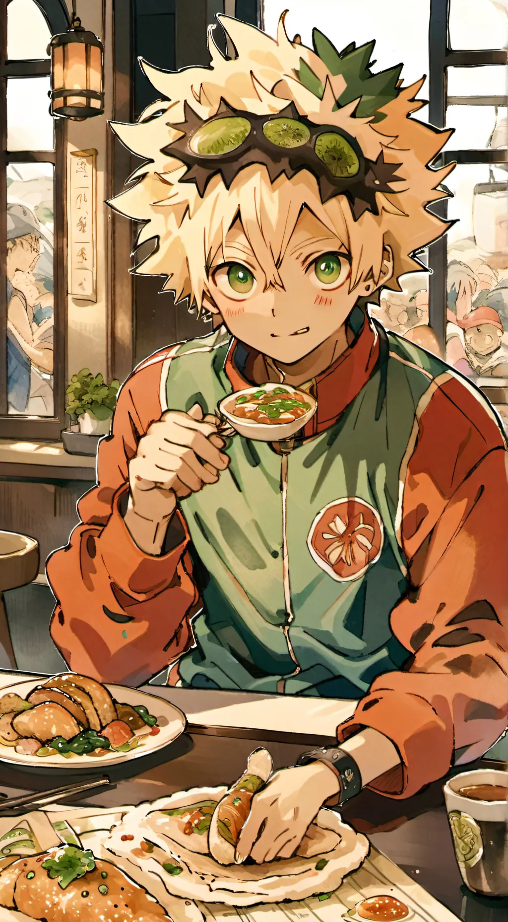 ai character: bakugo  background