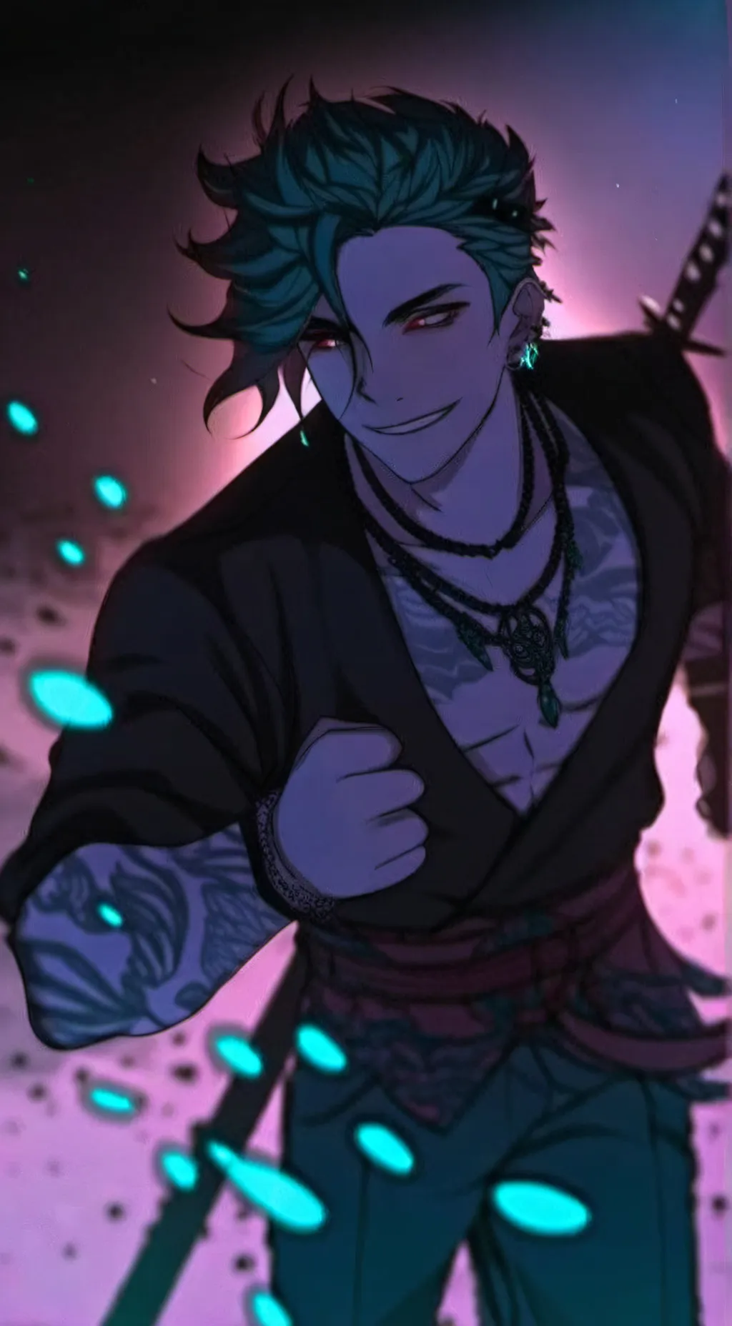 ai character: Saved by darkness background