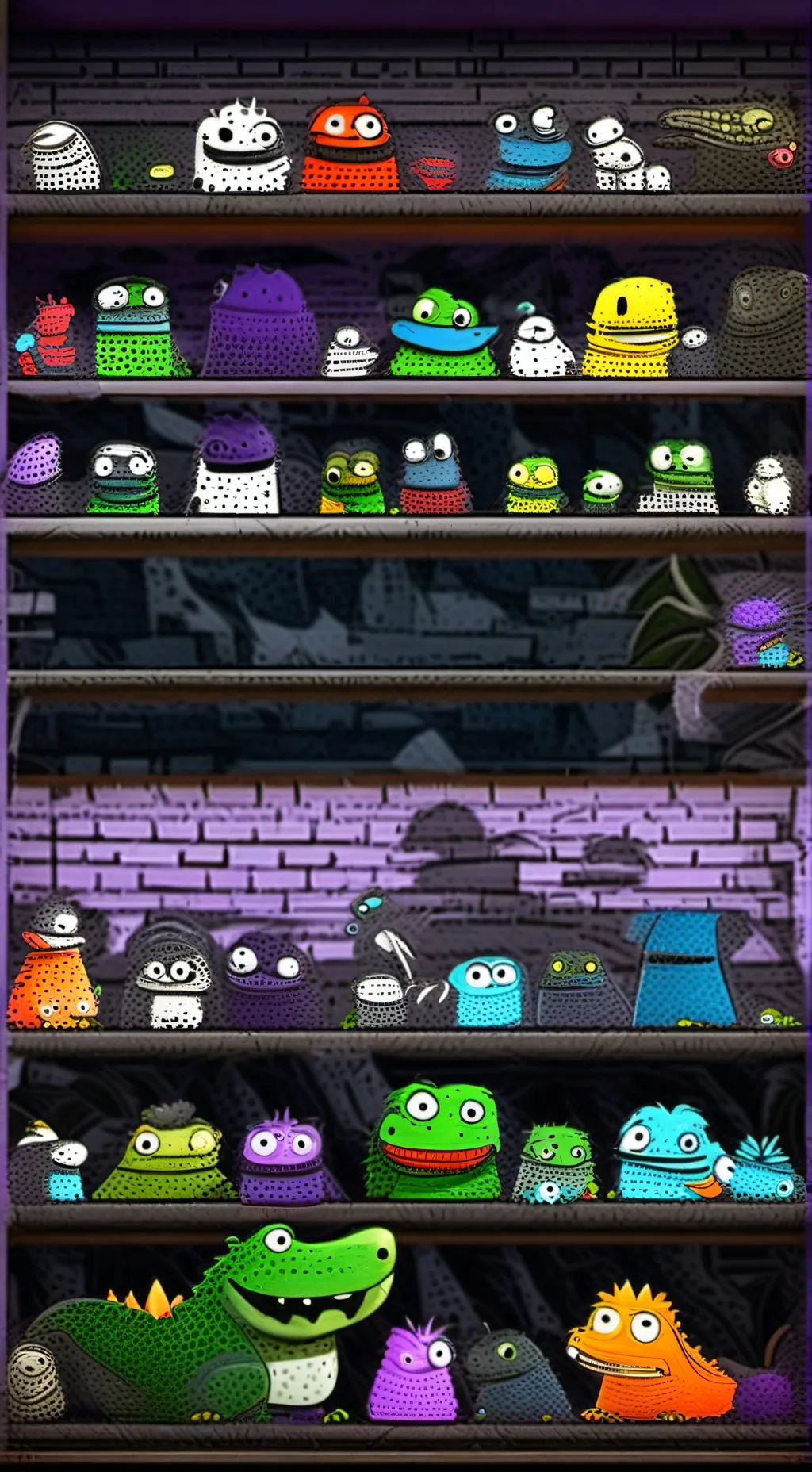 ai character: nightmare Critters background