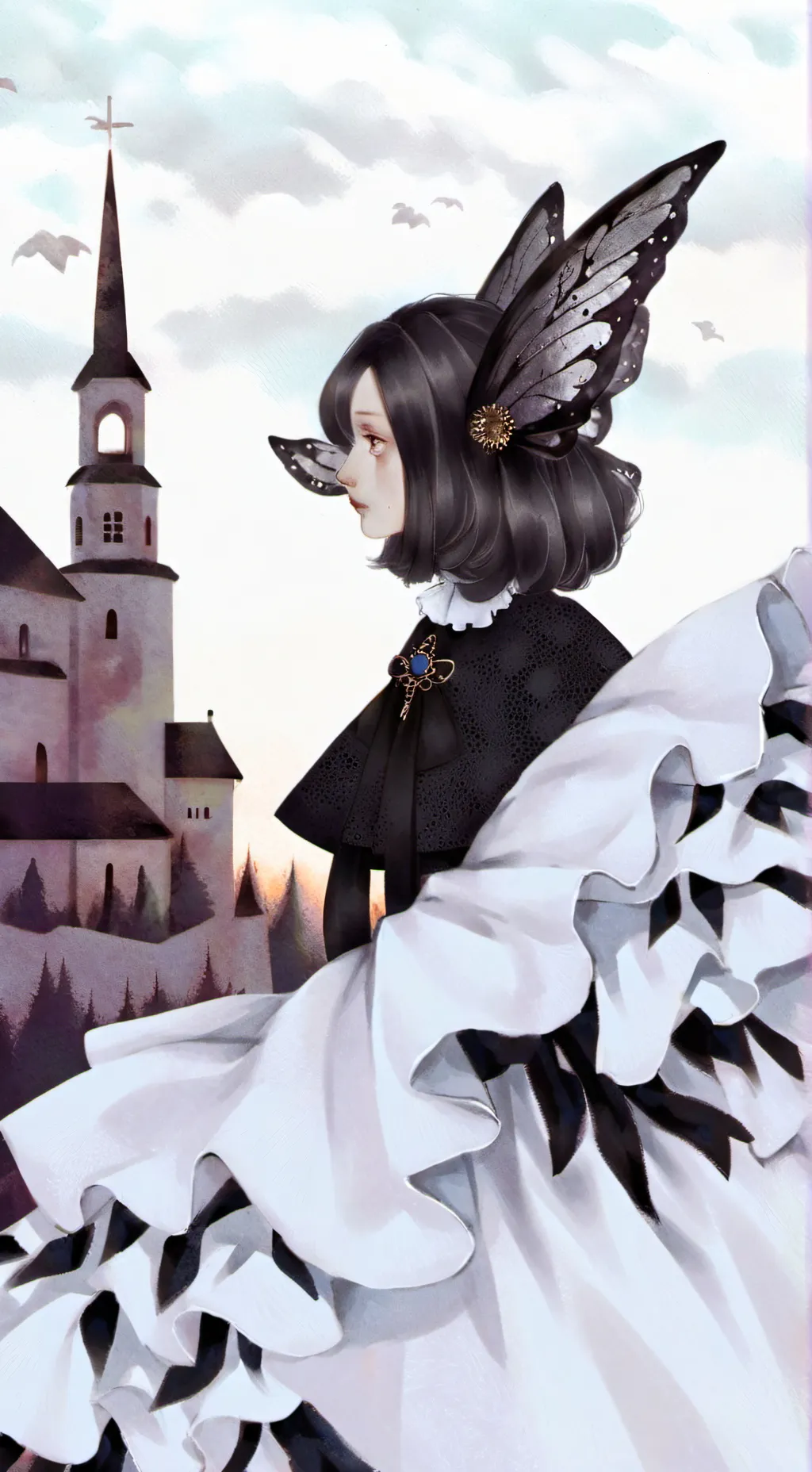 ai character: Adeline Butterfly  background