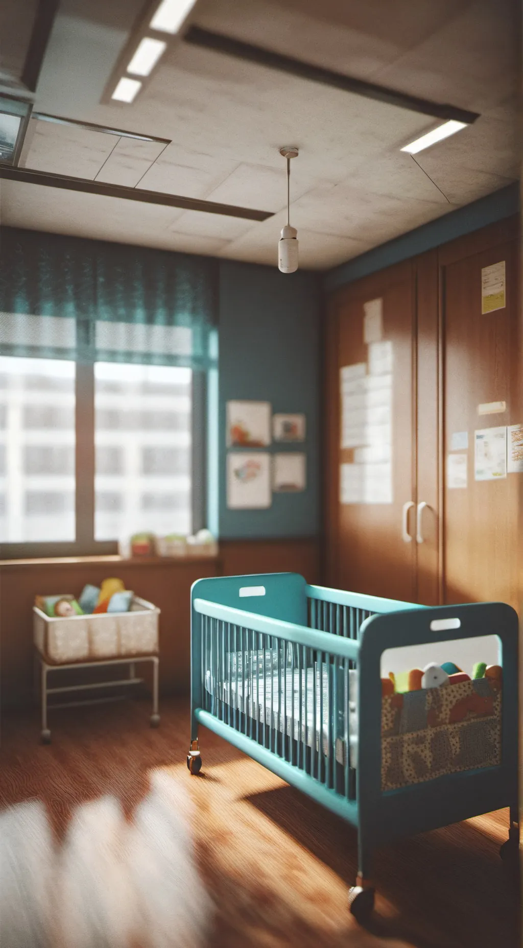 ai character: hospital nursery  background
