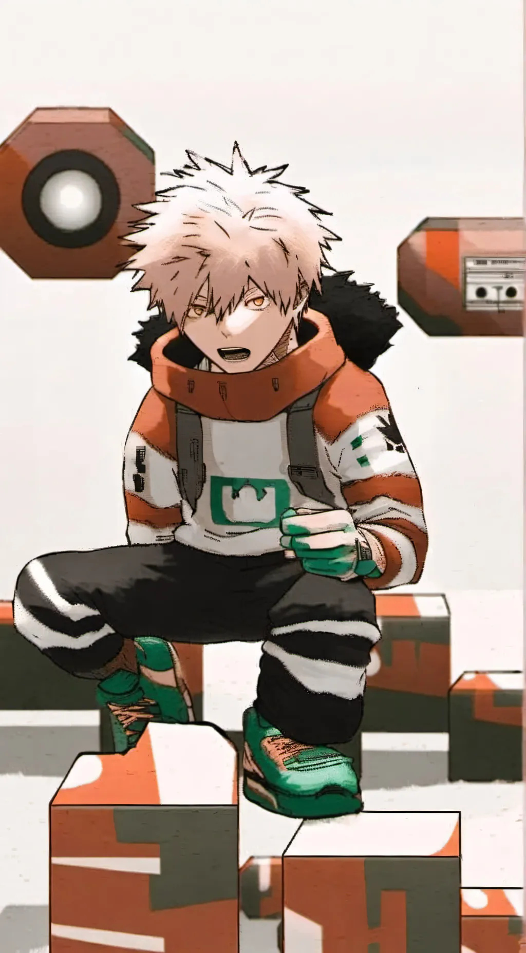ai character: Bakugo Katsuki background