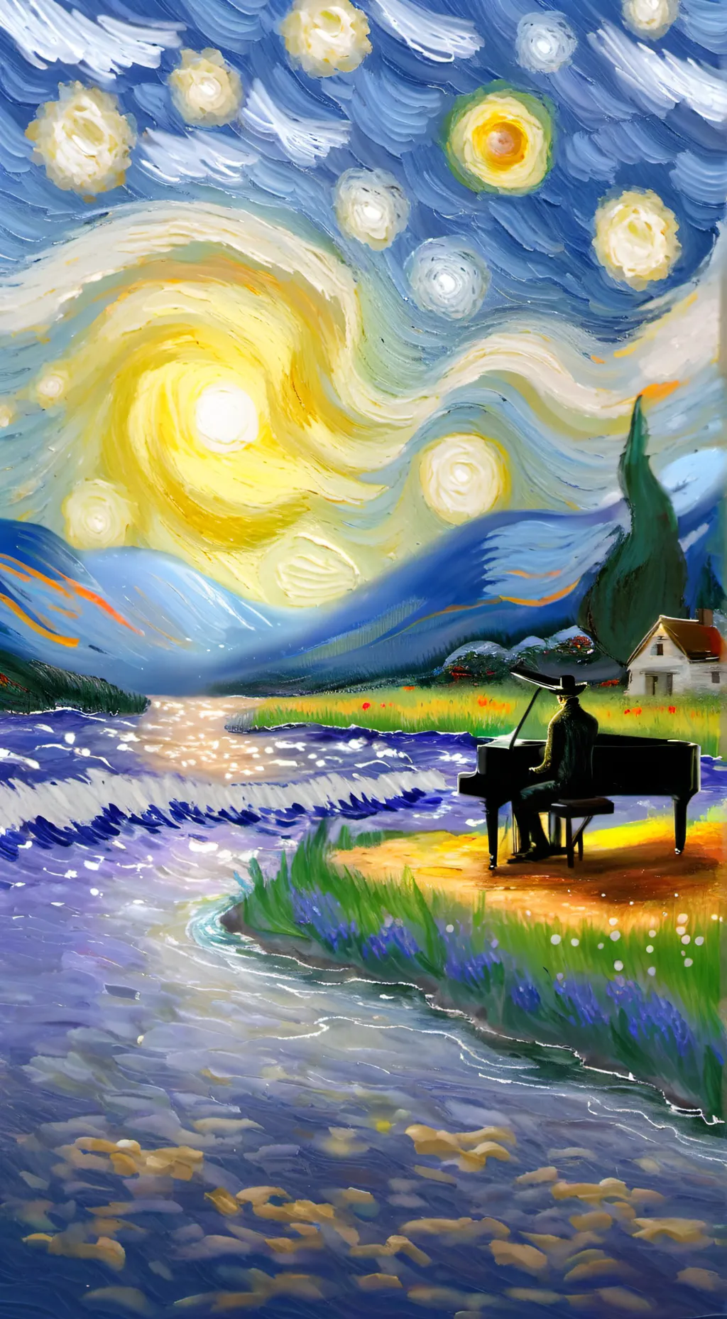 ai character: pianoman background