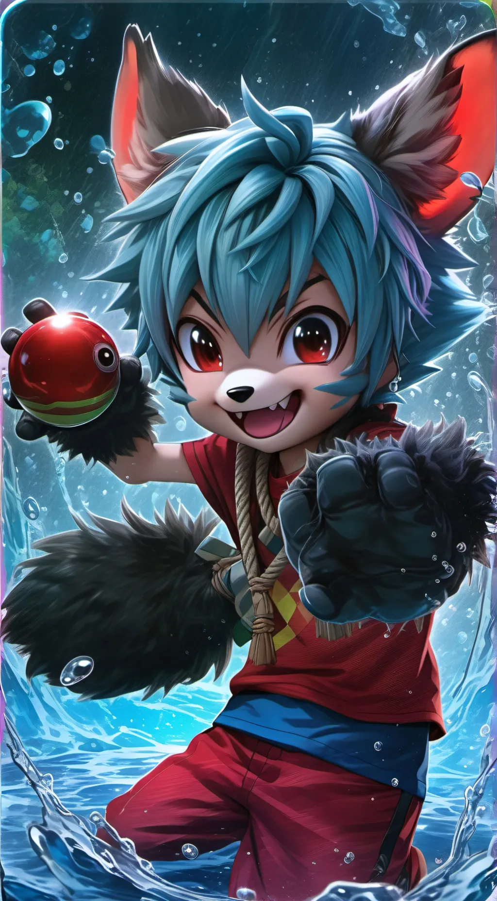 ai character: Fiery Spriteling background