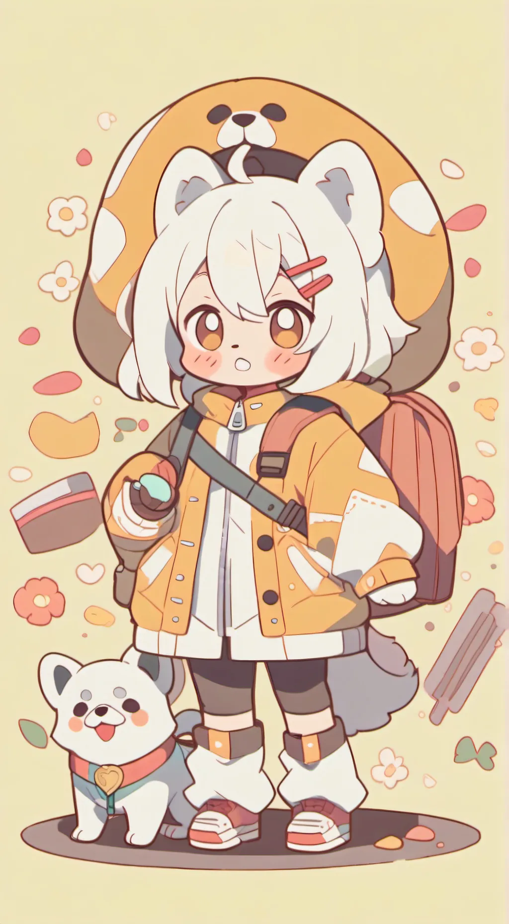 ai character: dog Day background