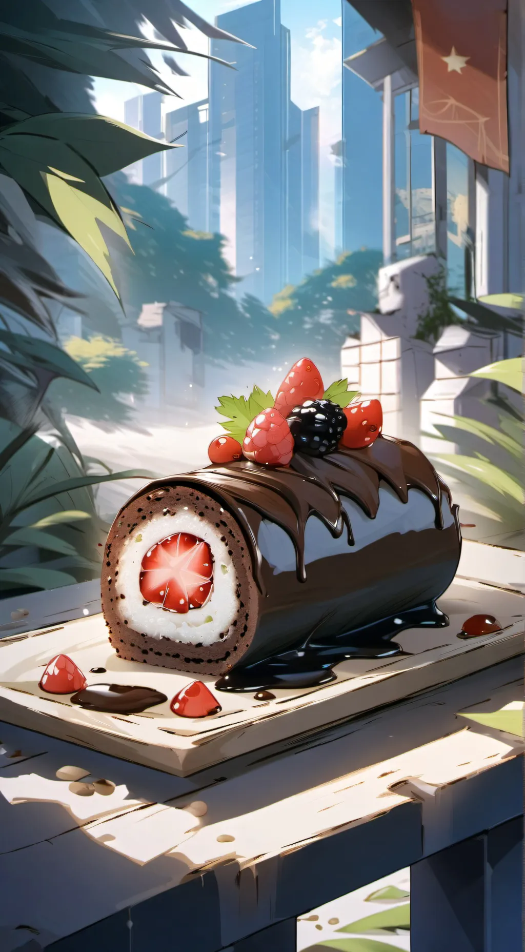 ai character: Fruitcake or me background