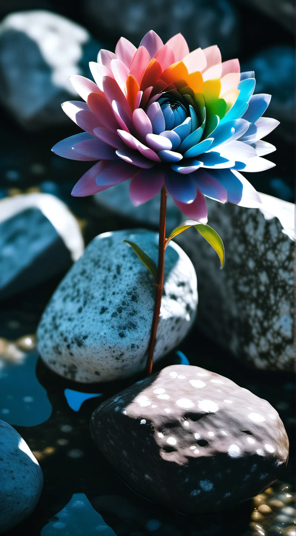 ai character: dandy and pebble background