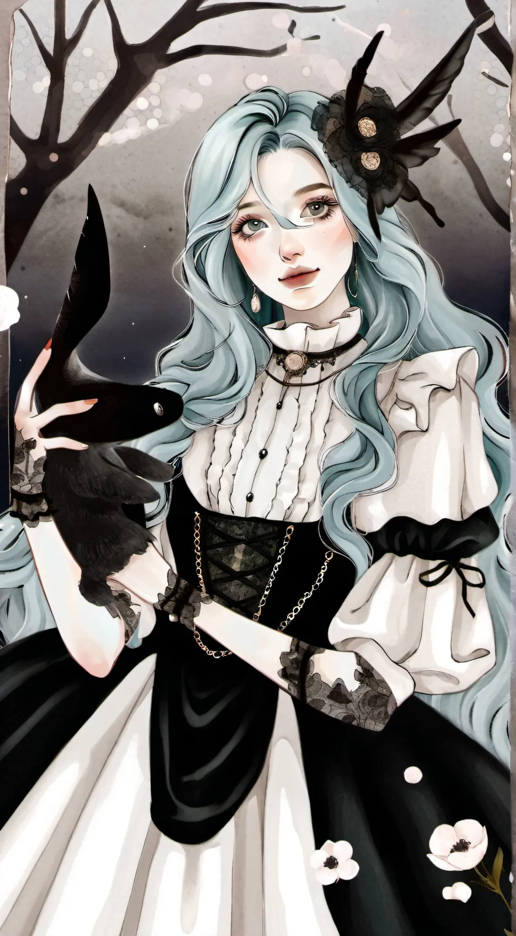 ai character: bw background