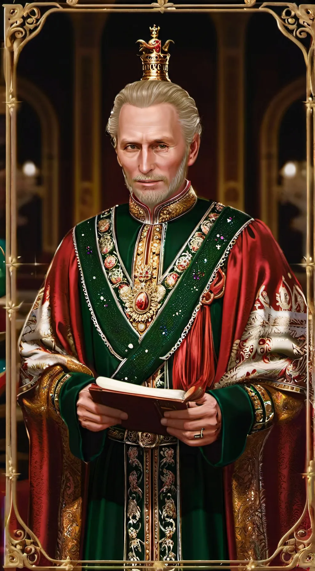 ai character: King Charles III background