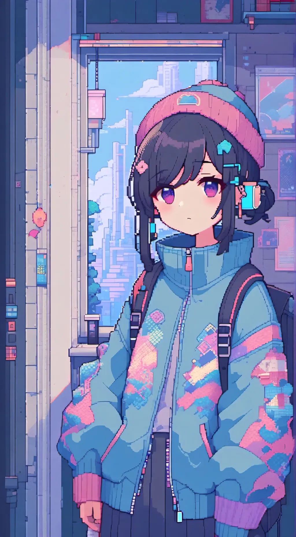 ai character: miside mita background