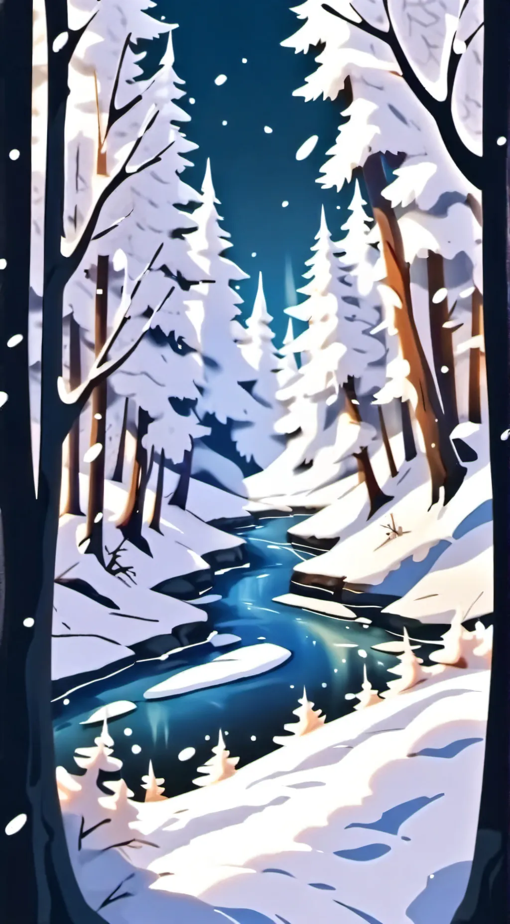 ai character: Dw snow infection background