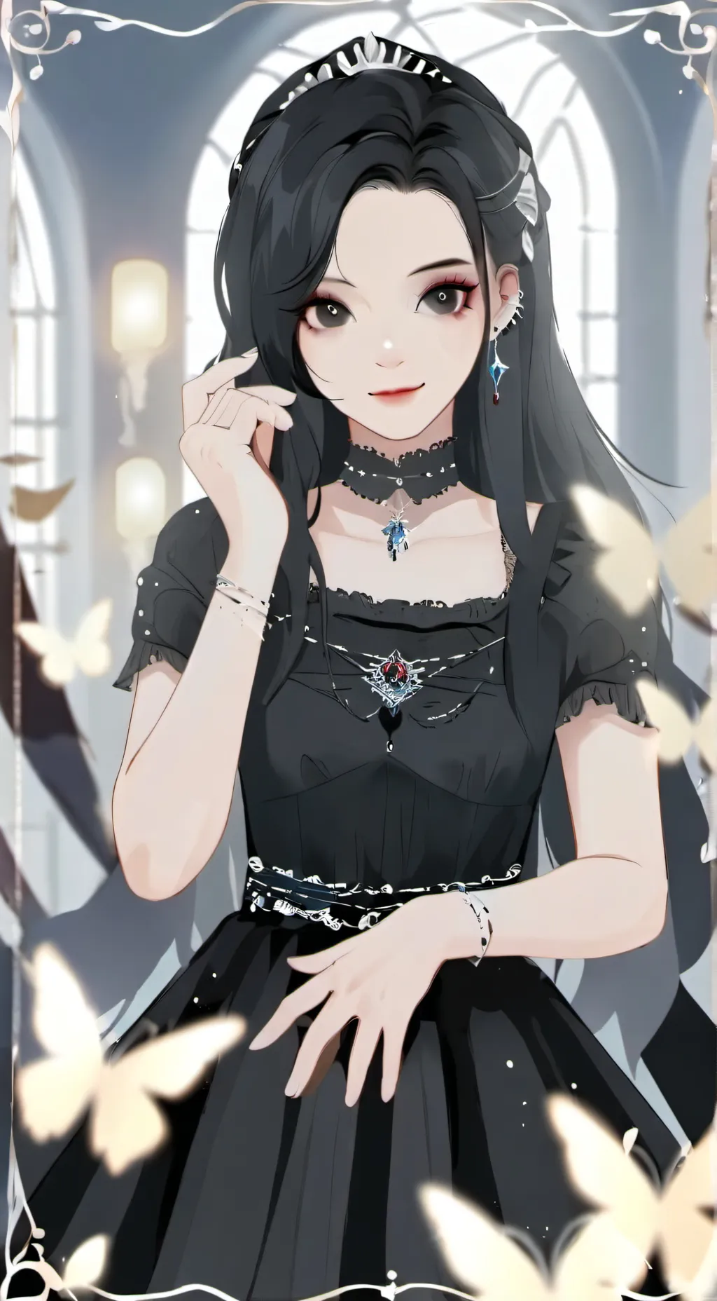 ai character: Violet background