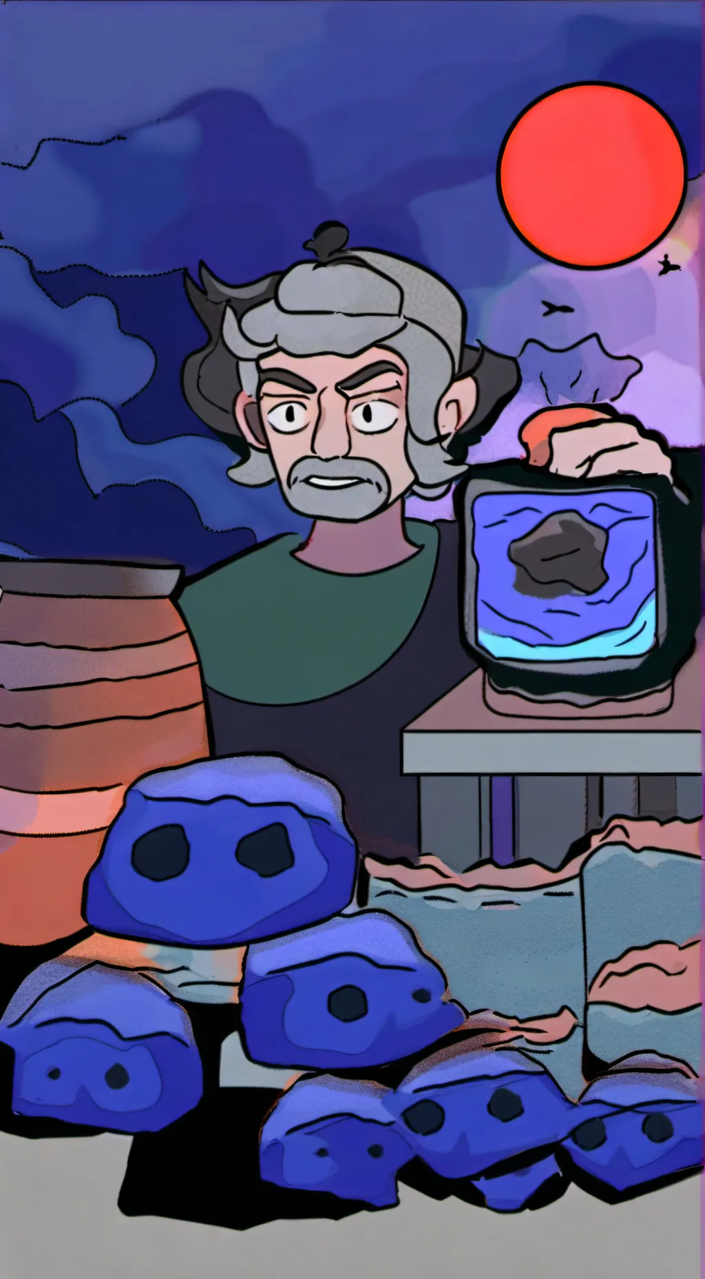 ai character: Teletubbies horror background