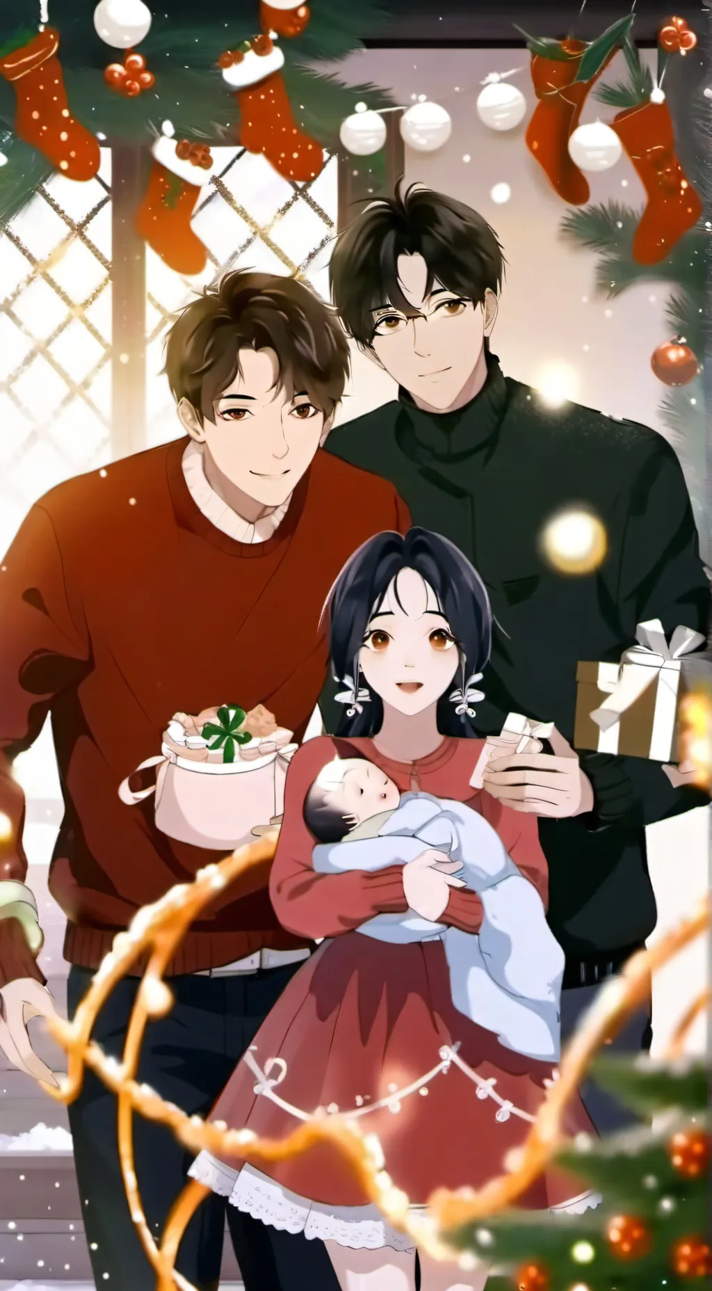 ai character: familia no Natal✨️ background