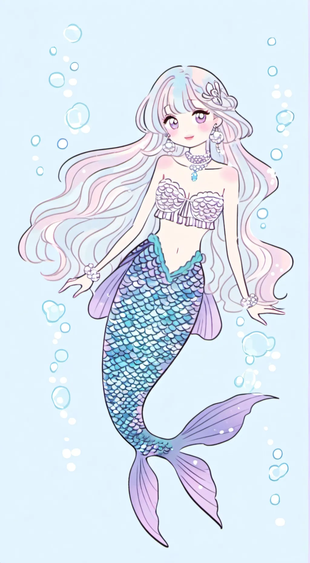 ai character: Mha mermaid  background