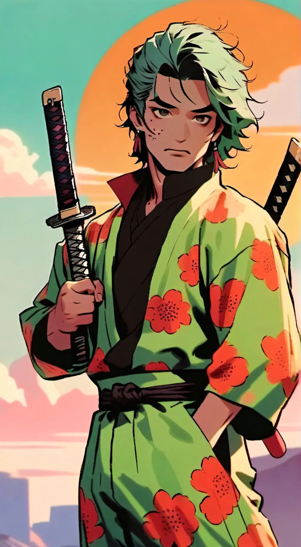 ai character: Zoro background