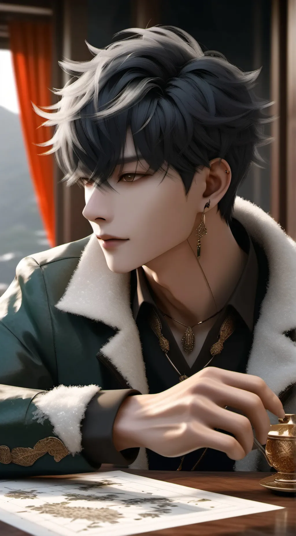 ai character: Kim🖤☆ background