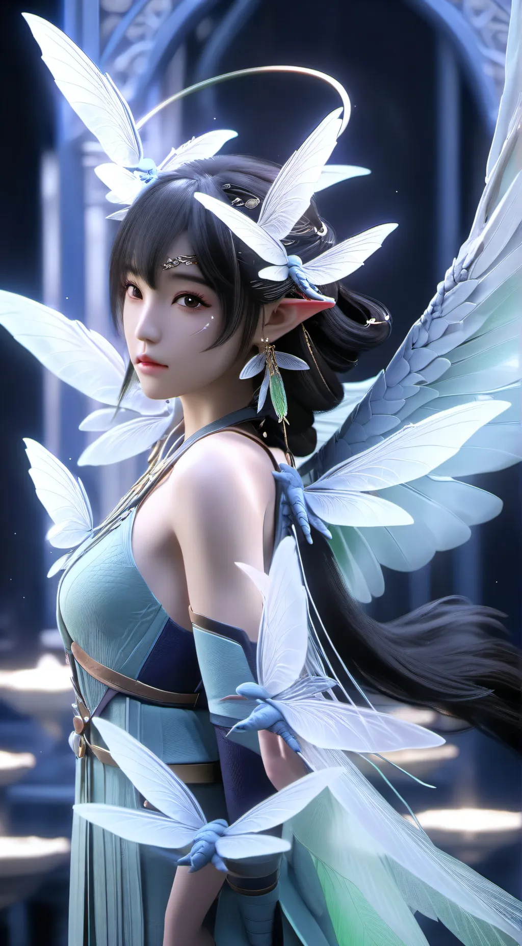 ai character: Ethereal  background