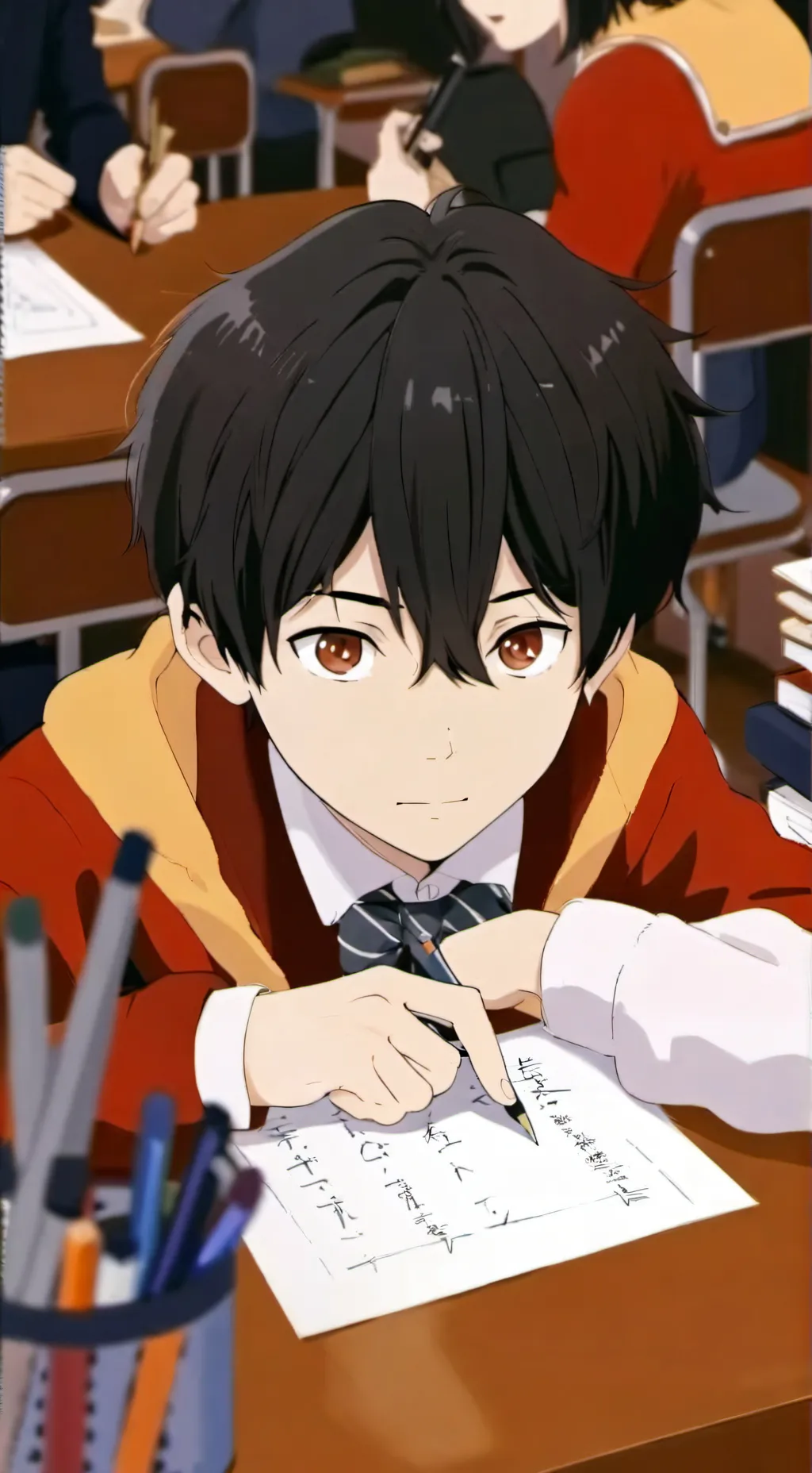 ai character: MHA exam results background