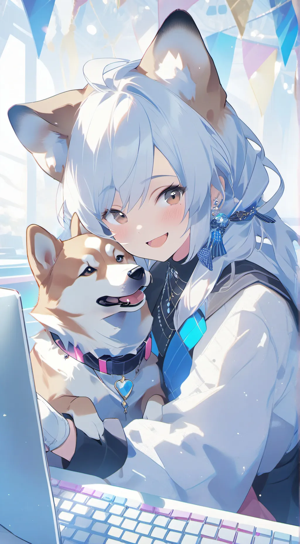 ai character: Pixel background