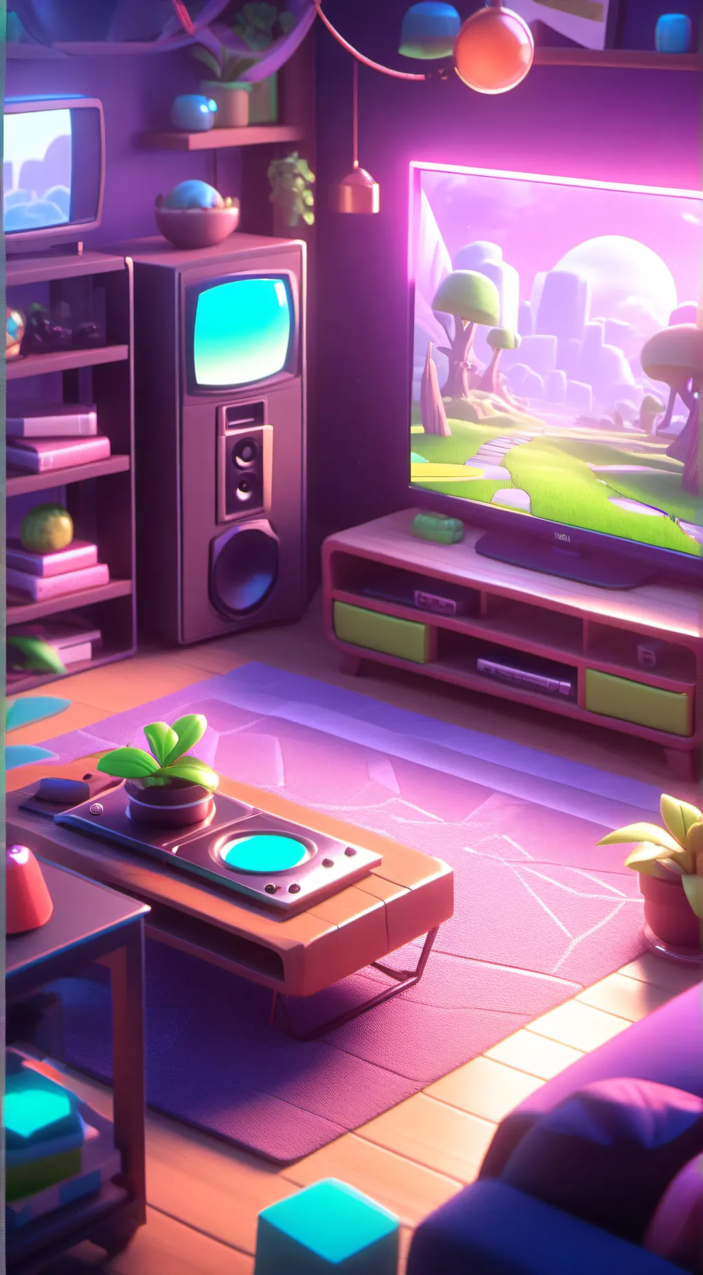 ai character: Vee’s game show background