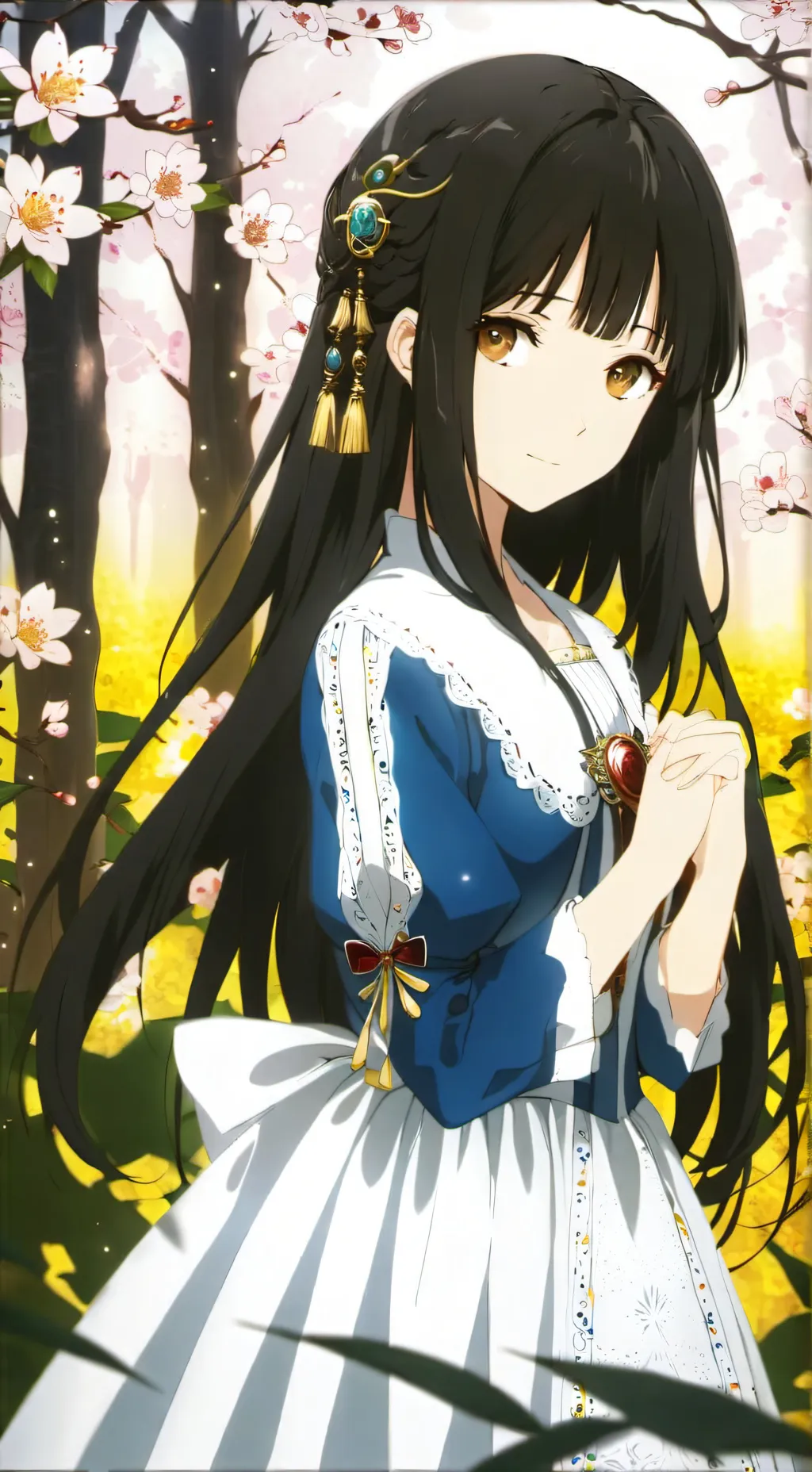 ai character: Violet background