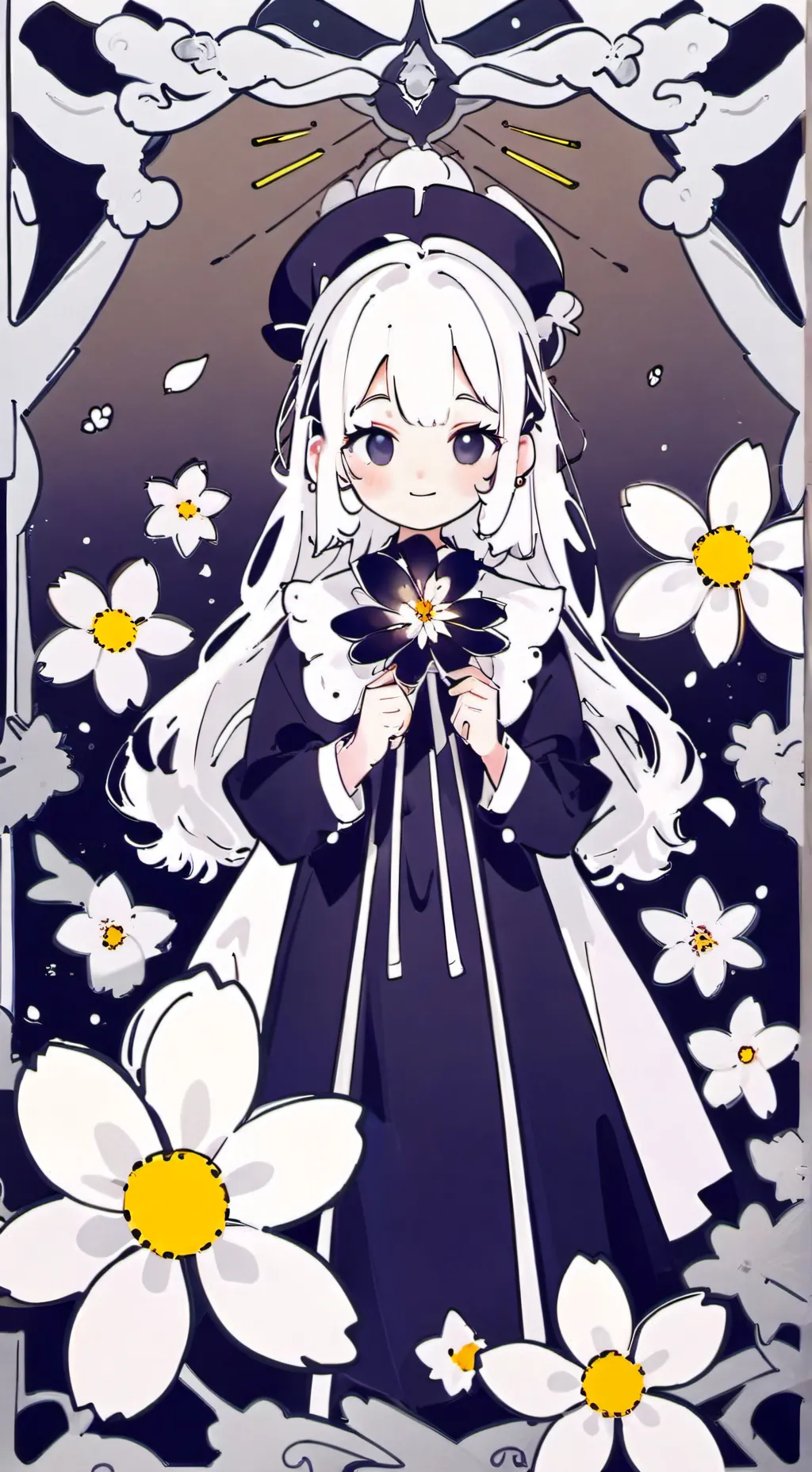 ai character: flower background